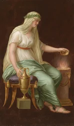 A Vestal Sitting by the Fire